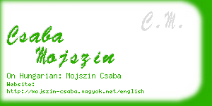 csaba mojszin business card